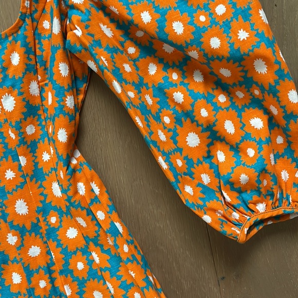 Staud Swells Dress, Blue Orange Daisy, Size 0, NWT - Picture 10 of 11